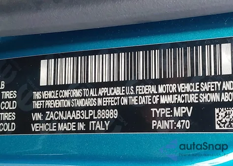 2020 Jeep Renegade Sport Fwd from USA, damaged, VIN ZACNJAAB3LPL88989